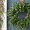 Glitzhome® 28"D Christmas Greenery PE Eucalyptus Wreath with Red Berries
